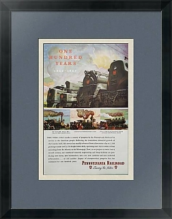 Оригинальная рекламная иллюстрация, США. Pennsilvania Roilroad. One hundred years