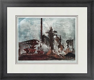 Оригинальный эстамп "Завод им. Климента Готвальда", Чехия. Сюжет 2