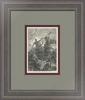 "Поражение турок" - старинная оригинальная гравюра