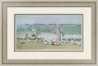 "Птичницы" - оригинальная советская линогравюра