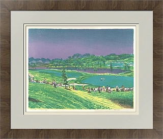 "Гольф-клуб" - оригинальная линогравюра - вип подарок