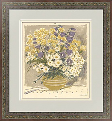 Оригинальная автолитография "Букет с колокольчиками"