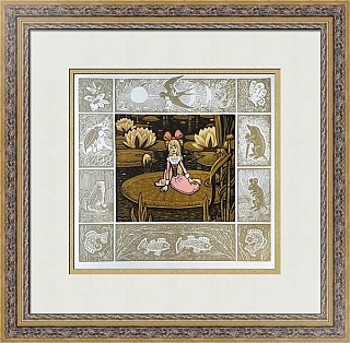 Оригинальная линогравюра "Дюймовочка"