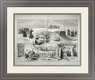 Антикварная гравюра - Поиск экипажа "Жаннетты", London News 1882