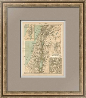 Оригинальная хромолитография - Карта Палестины