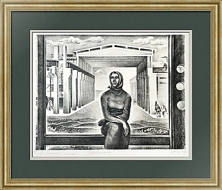 "Строительница" - оригинальная автолитография