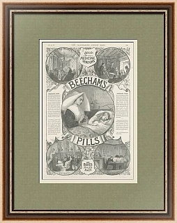 "Таблетки Бекхэма" - оригинал рекламы - London News - 1889