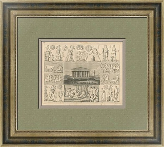 Редкая гравюра "Древнегреческий праздник"