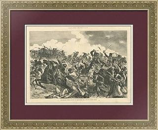 "Атака в Балаклаве" - оригинальная гравюра - разворот London News - 1875