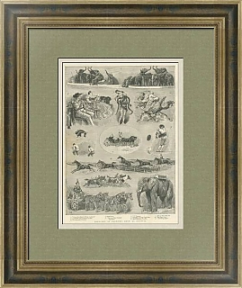 "Цирк" - антикварная редкая гравюра