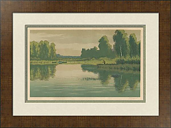 "Озерный край" - оригинальная советская линогравюра