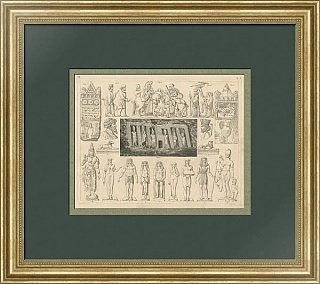 Антикварная гравюра "Неклассическая античность"