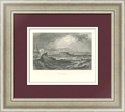 "Гавань Рэмсгейт" - антикварная гравюра