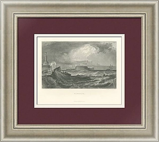 "Гавань Рэмсгейт" - антикварная гравюра