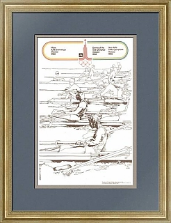 Советский плакат "Академическая гребля", серия Олимпиада 80