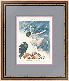 Антикварная страница La Vie Parisienne, "Мамзель Шквал"