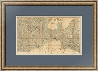 "План Ялты" - оригинальный антикварный эстамп