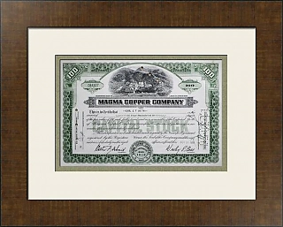 Акция (оригинал) Magma copper company. Меднодобывающий комплекс.