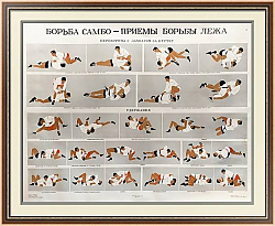 "Самбо. Приемы борьбы лёжа" - советский плакат