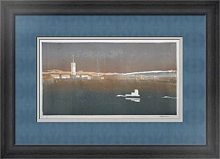 Оригинальная литография "Ночной пейзаж"