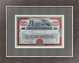 Акция (оригинал) Нефтеперерабатывающей компании Consolidated oil corporation.