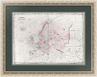 Старинная географическая карта Европы