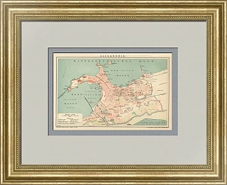 Карта Александрии и окрестностей - антикварный экземпляр