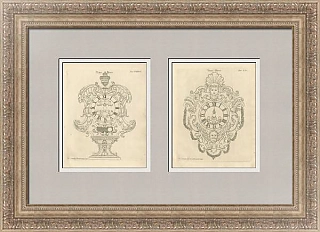 Редкие гравюры "Интерьерные часы"