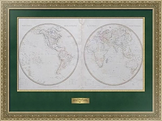 Старинные карты Восточного и Западного полушарий
