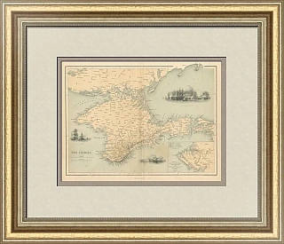 Редкая антикварная карта "Крым"