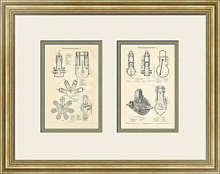 Редкие гравюры "Двигатели внутреннего сгорания"