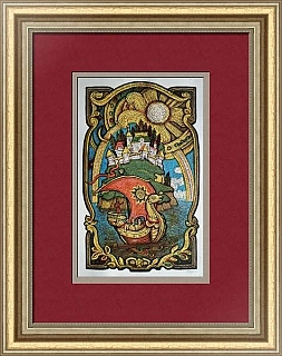 Оригинальная линогравюра «Сказке о царе Салтане»