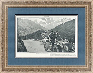 Антикварная иллюстрация "Кубок Гордона Беннетта 1904 года"