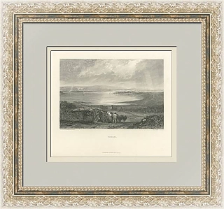 "Залив Пул" - антикварная редкая гравюра