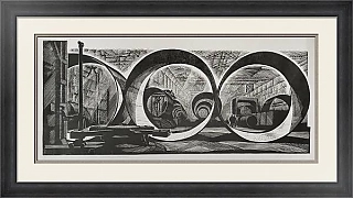 "Заготовки" из серии "На Подольском машиностроительном"- линогравюра СССР