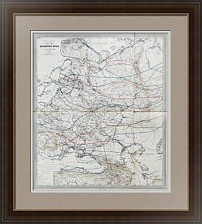 Климатическая карта Европейской России - антикварный экземпляр