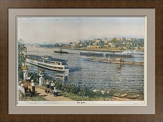 Винтажный советский плакат "На реке" - оригинальный подарок