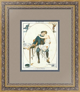 Антикварная страница La Vie Parisienne, "Урок стратегии", Франция