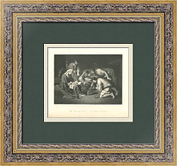 "Рождество" - редкая антикварная гравюра - оригинальный подарок