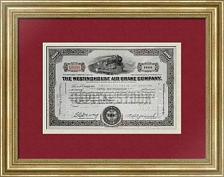 Акция (оригинал) The Westinghouse Air Brake Company. Компания-производитель ЖД техники.