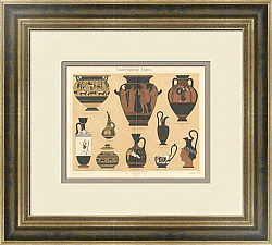 "Греческие вазы" - антикварная хромолитография