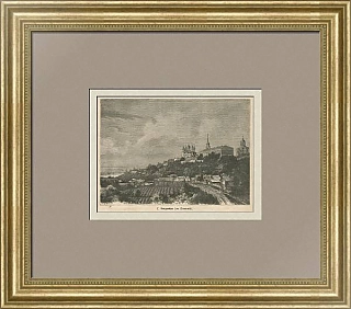 "Город Владимир" - старинная гравюра