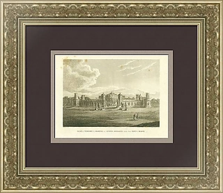 Антикварная гравюра "Петровский дворец в Москве"