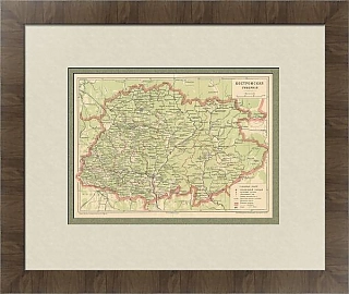 Карта Костромской губернии - антикварный экземпляр