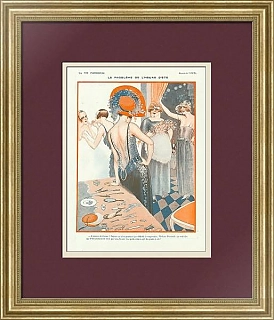 Антикварная страница La Vie Parisienne, "Проблема перехода на летнее время"