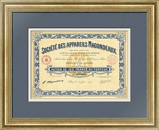 Оригинальная акция «Société des appareils Magondeaux» (электротехника)