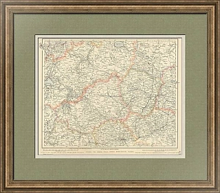 Карта Центральной России - антикварный экземпляр