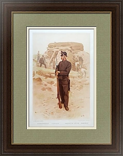 Антикварная литография. Сапер инженерных войск. Армия Швейцарии