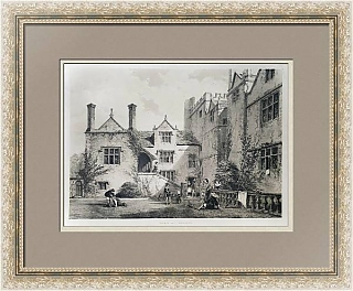 Антикварная литография "Borwick Hall, графство Ланкашир"