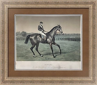 "Минтин. Победитель скачек в Париже" - редкая антикварная литография